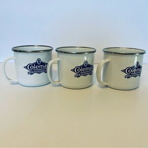 Vintage Coleman Enamel Camping Mugs (Set of 3) - "The Sunshine of the Night"